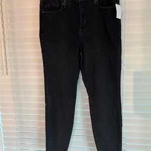 Good American Good Legs Skinny Raw Hem Black Jeans